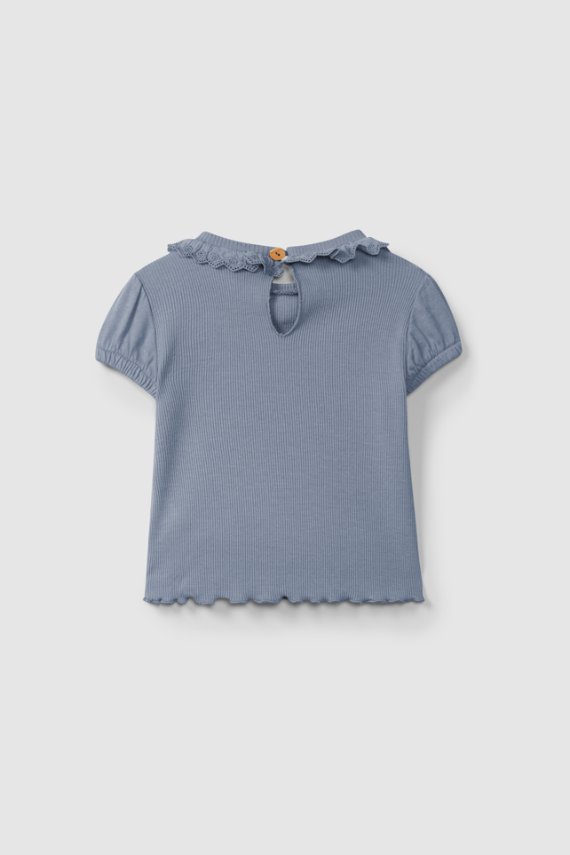 Ribbed Cap Sleeve Top (Indigo)