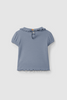 Ribbed Cap Sleeve Top (Indigo)