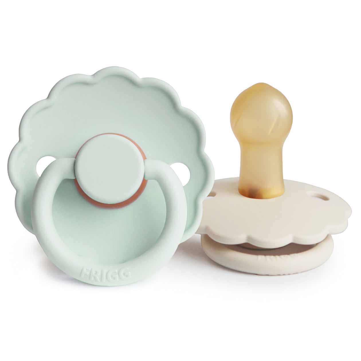 FRIGG Daisy Natural Rubber Pacifier 2-Pack (Seafoam/Cream)