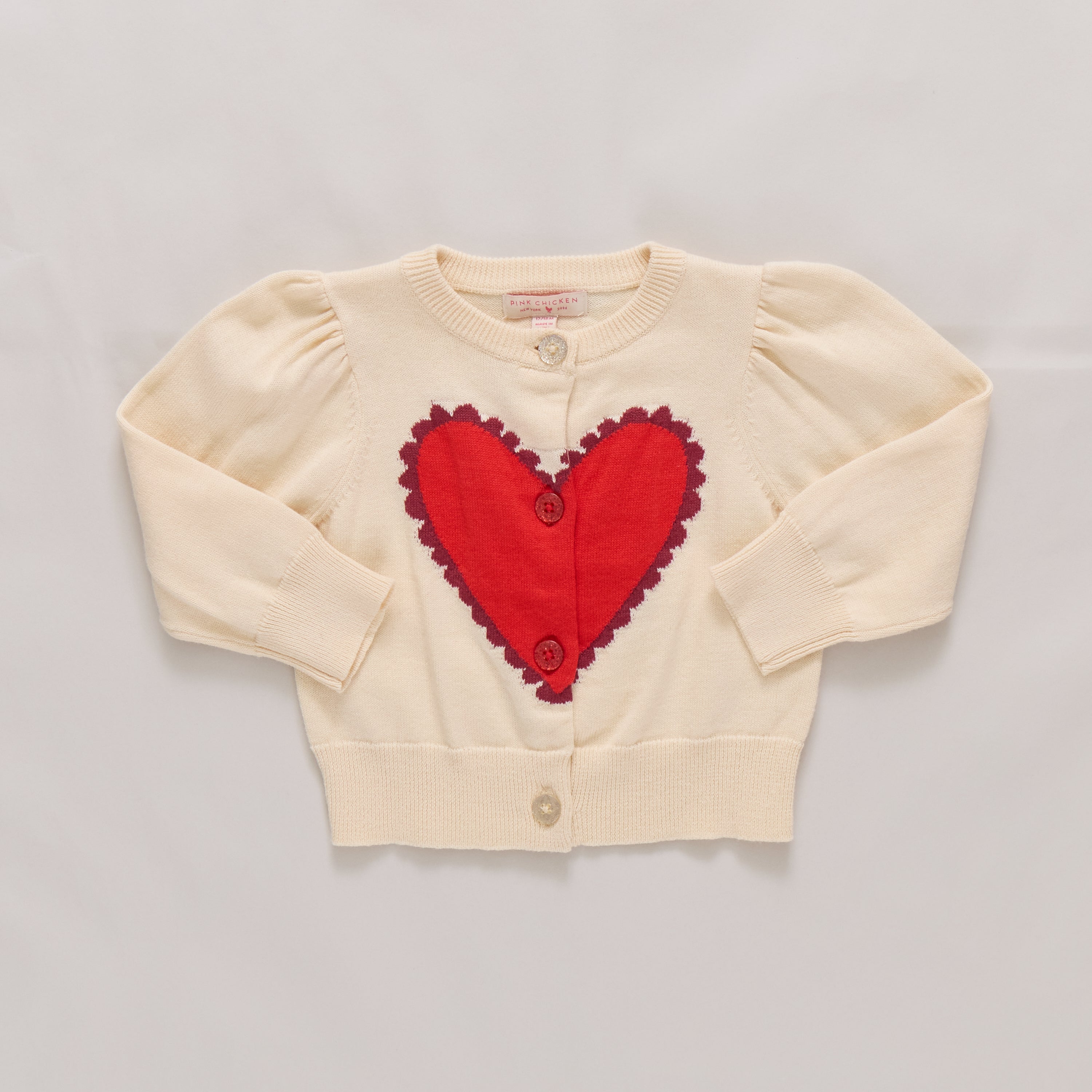 Girls Constance Sweater (Scalloped Heart)