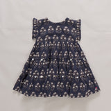 Girls Peachy Dress (Navy Strawflower)