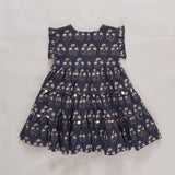 Girls Peachy Dress (Navy Strawflower)