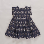 Girls Peachy Dress (Navy Strawflower)