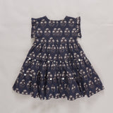 Girls Peachy Dress (Navy Strawflower)