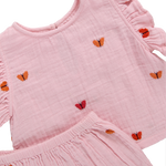 Girls Roey 2-Pc Set (Butterfly Embroidery)
