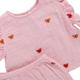 Girls Roey 2-Pc Set (Butterfly Embroidery)