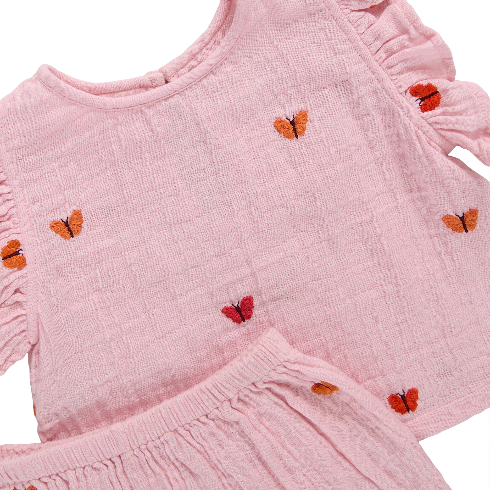 Baby Girls Roey 2-Pc Set (Butterfly Embroidery)