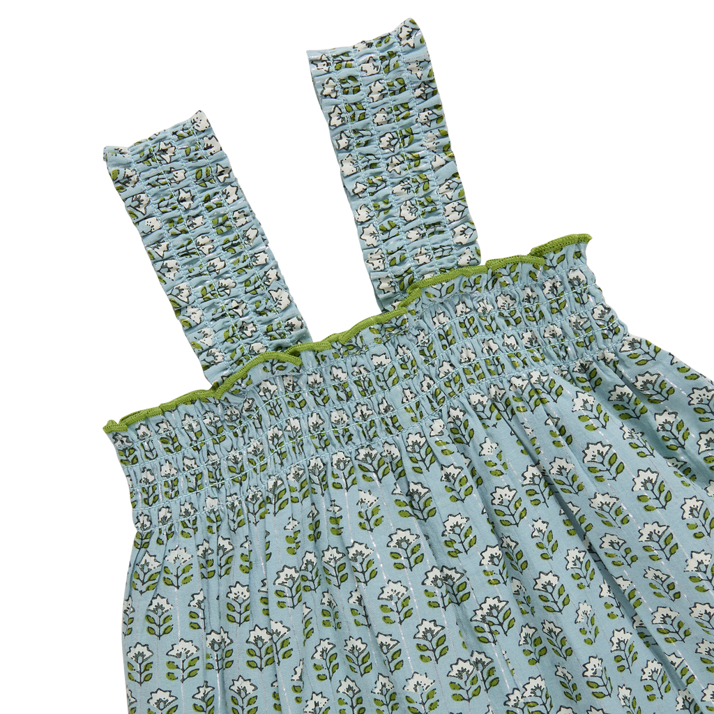 Girls Eleven Jumper (Blue Prairie Block Print)