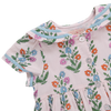 Girls Elowen Dress (Pink Dewdrop Block Print)