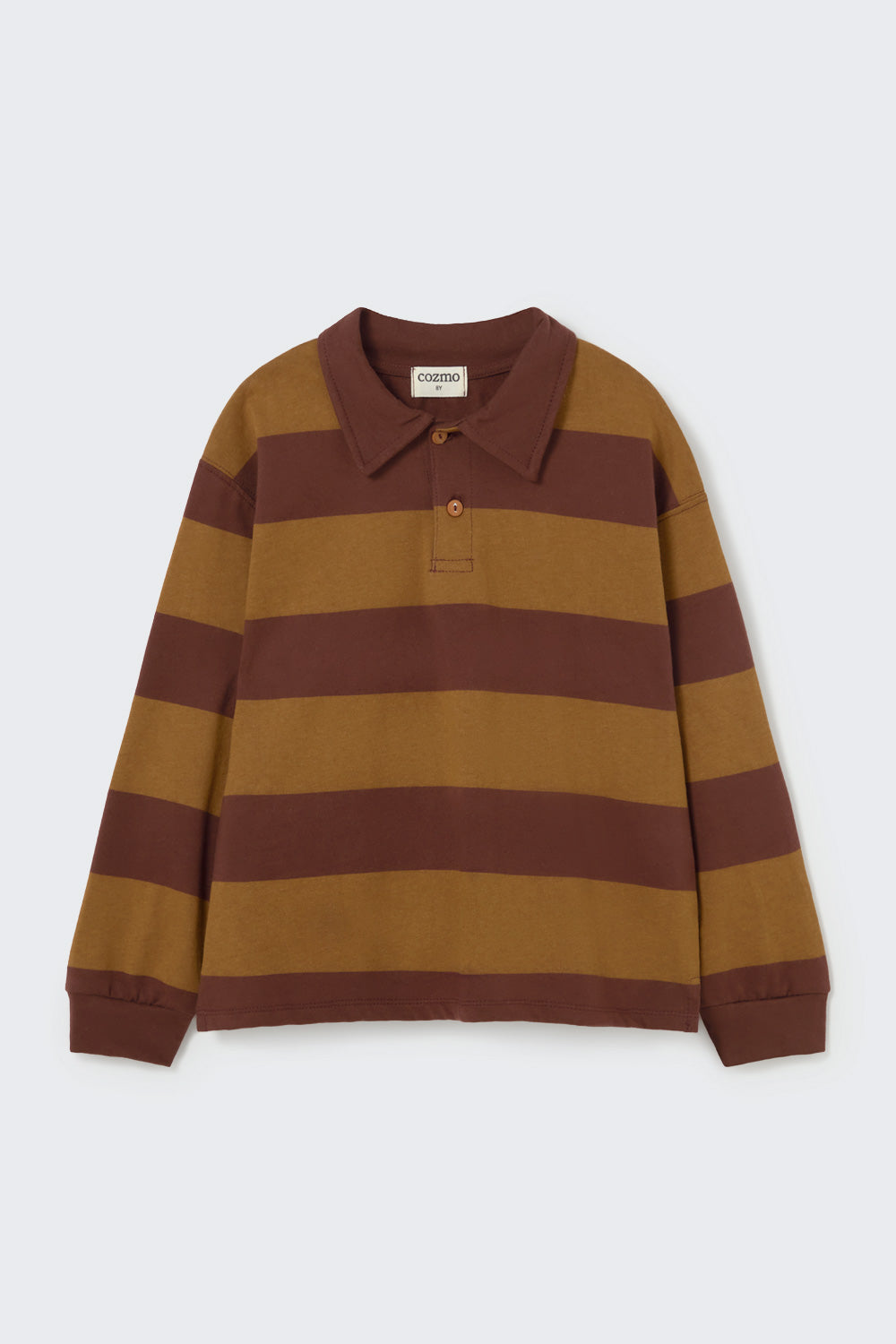 Rugby Striped Polo Shirt (Chocolate)