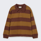 Rugby Striped Polo Shirt (Chocolate)