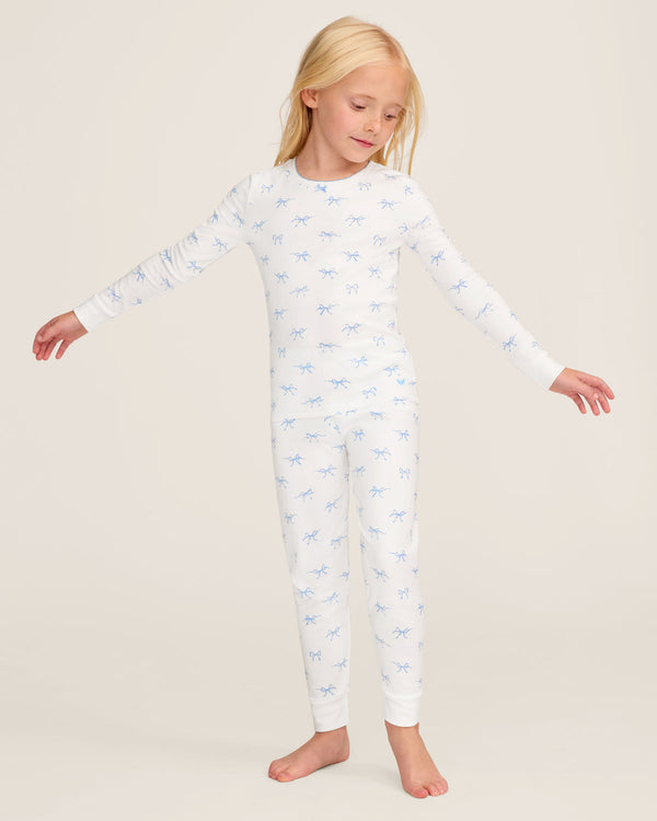 Children's Snug Fit Pajama Set (Something Blue Bows)