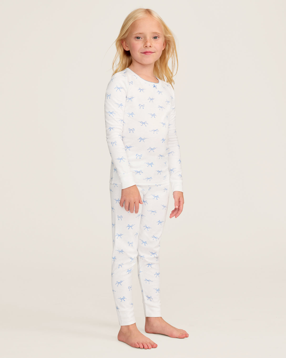Children's Snug Fit Pajama Set (Something Blue Bows)