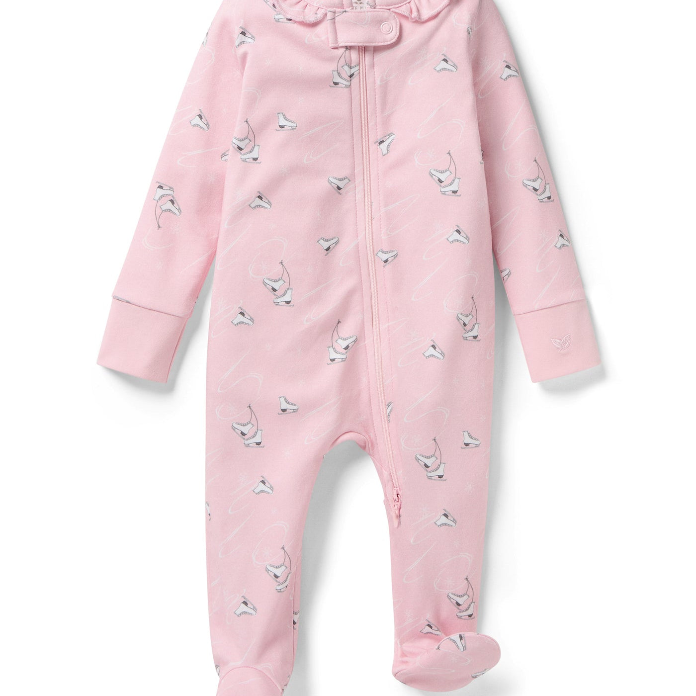 Pima Ruffle Romper (Winter Skates)