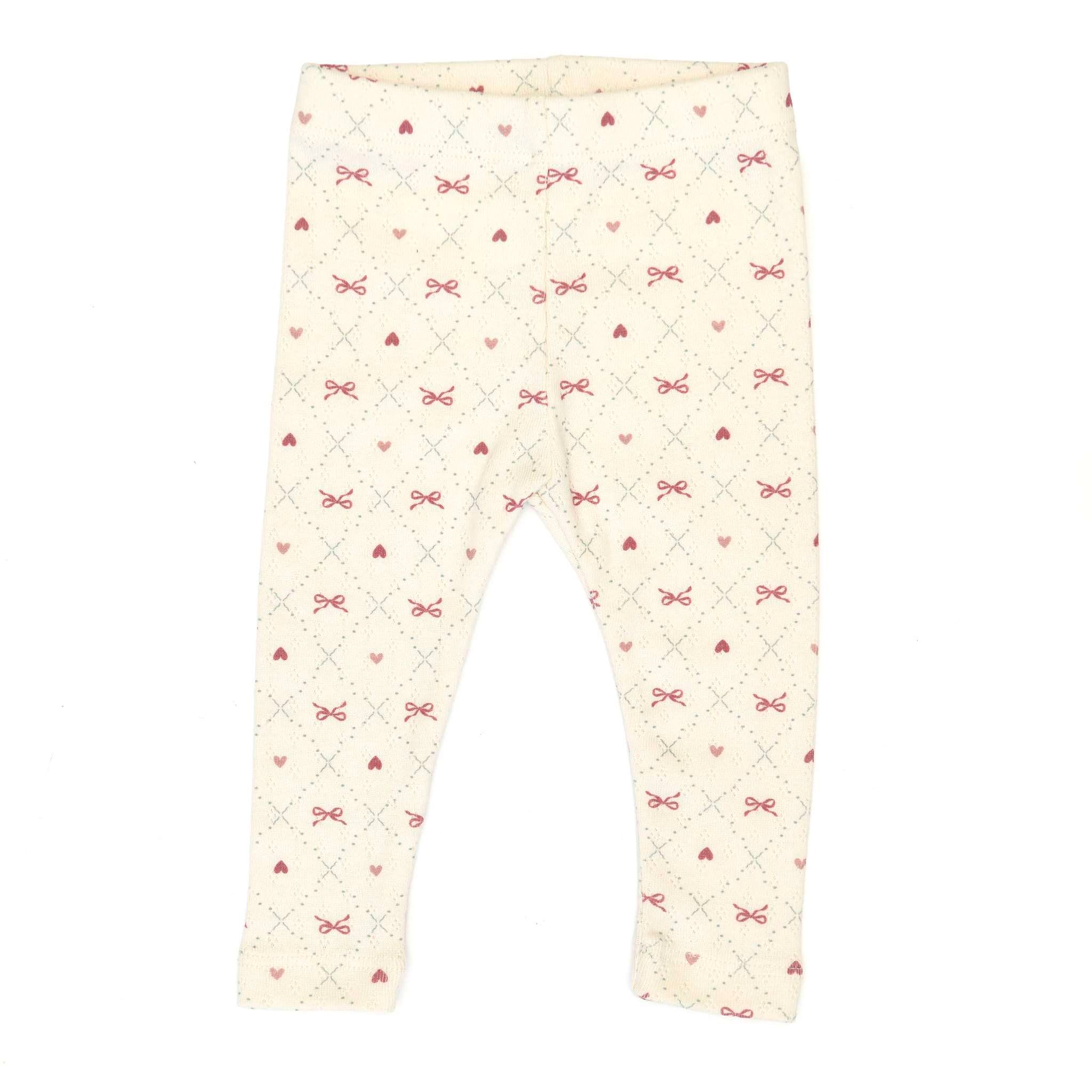 Pointelle Pant (White Swan Raspberry Bows)