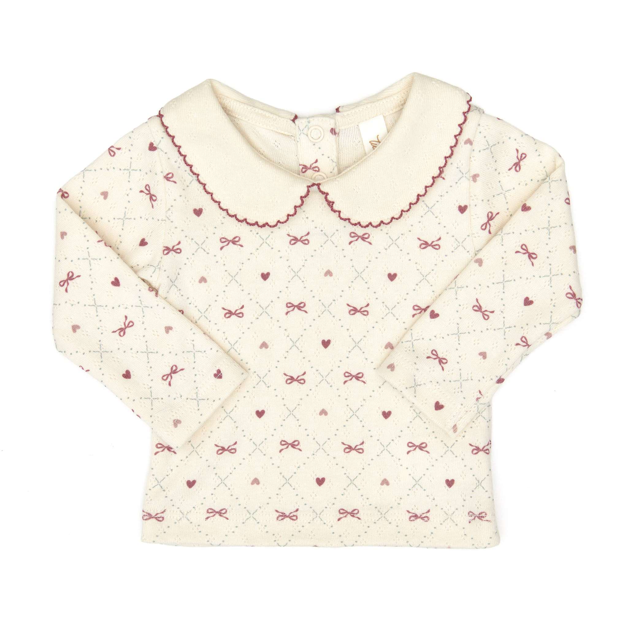 Emma Top (White Swan Raspberry Bows)