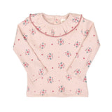 Ruffle Top (Shell Pink Raspberry Flowers)