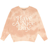 Nice Day Boxy Sweatshirt (Pink Tie Dye)