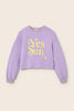 Cotton Fleece Print Puffed Sweatshirt (Lavender)