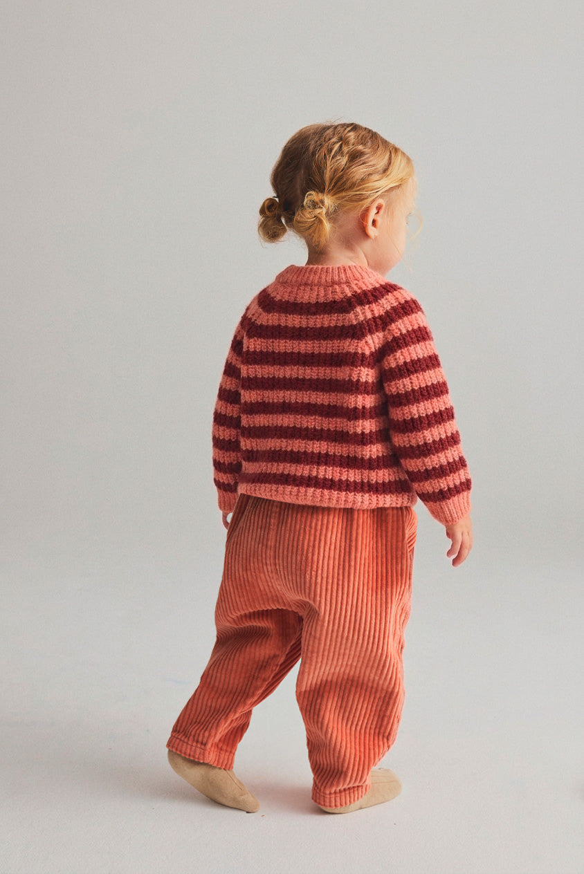 Striped Baby Sweater (Pink Ginger)
