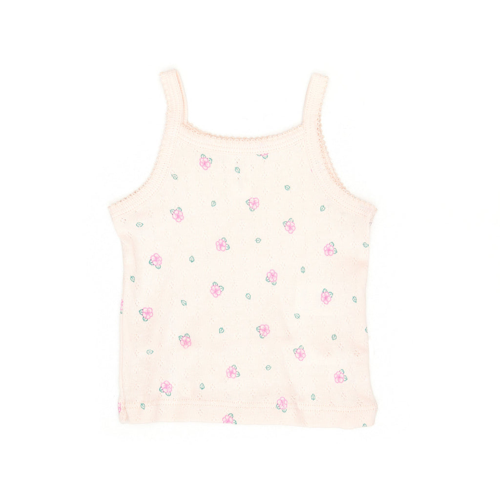 Pointelle Tank Top (Light Pink Flowers)