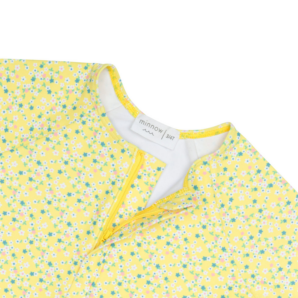 Girls Front Zip Rashguard One Piece (Petite Fleur)