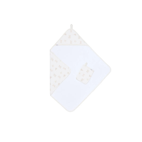 Hooded Towel Set (Teddies on Cream)