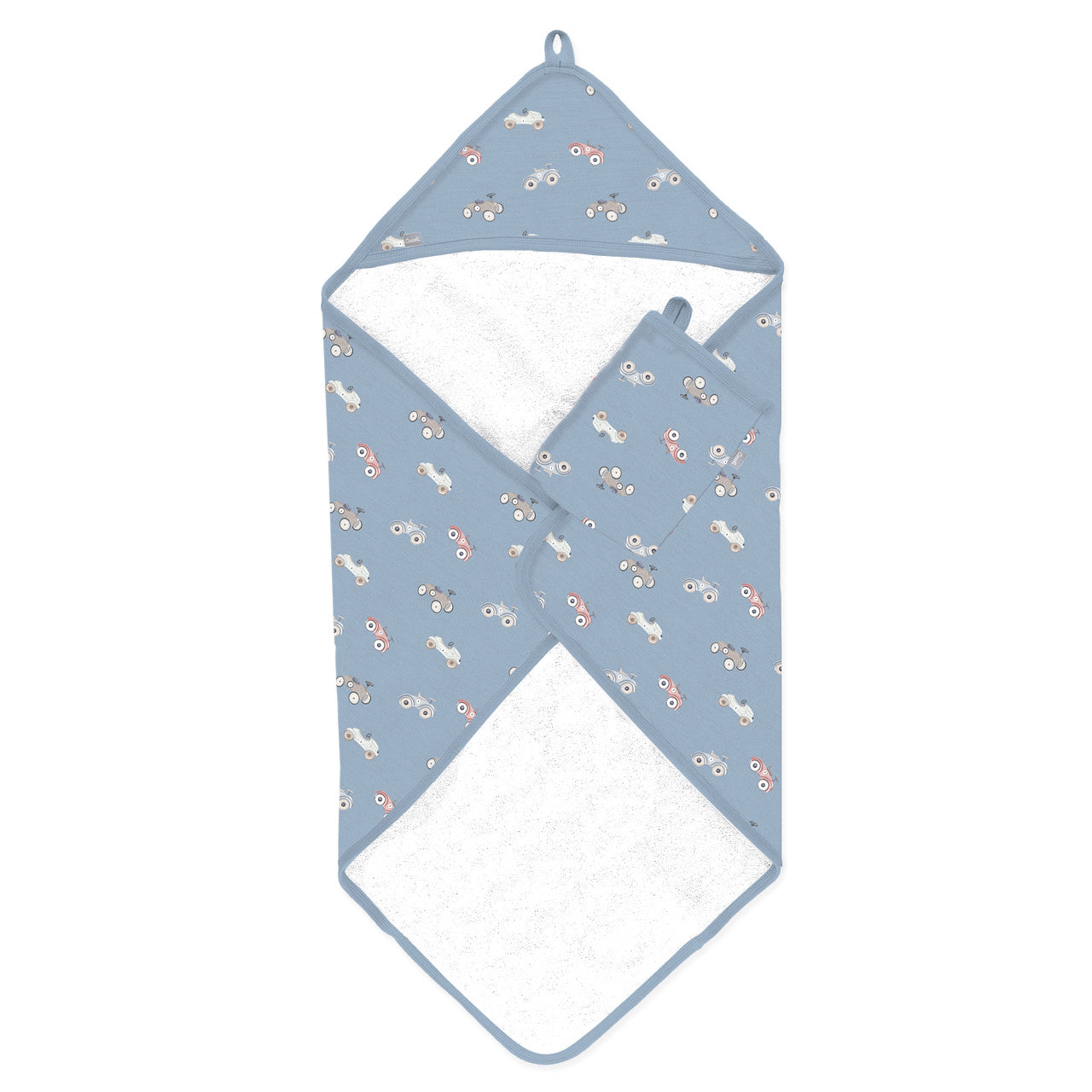 Hooded Towel (Cars on Steel Blue)
