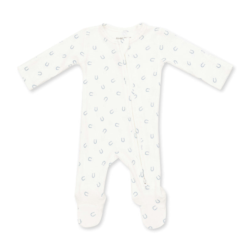 Long Sleeve Bodysuit (Little Horseshoes Blue)