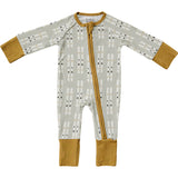 Ribbed Bamboo Zipper Footie (Ski)