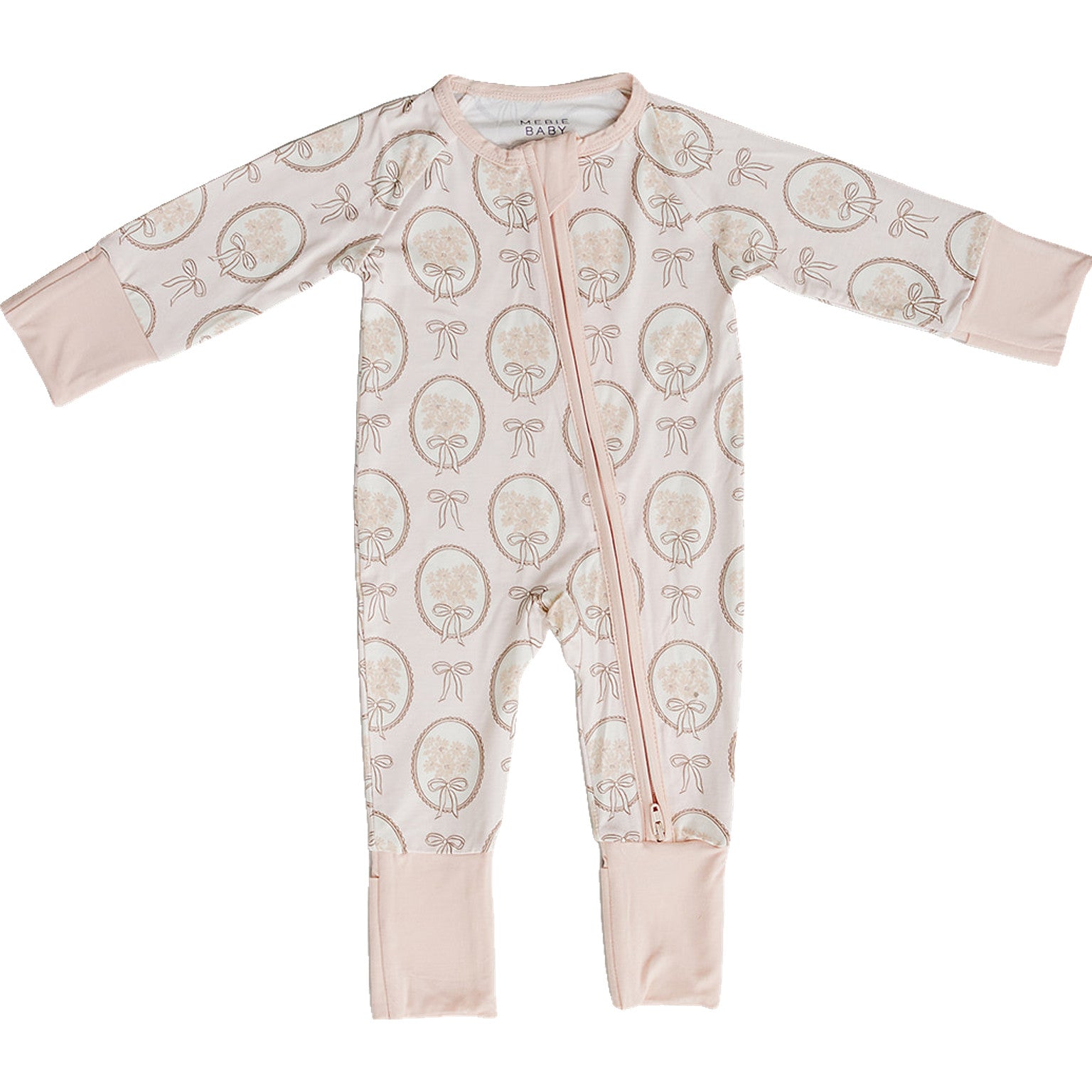 Bamboo Zipper Footie (Vintage Bouquet)