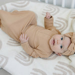 Ribbed Bamboo Knotted Gown (Latte)