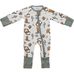 Ribbed Bamboo Zipper Footie (Outlaw Cowboy)