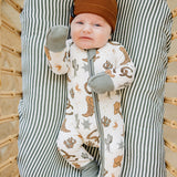 Ribbed Bamboo Zipper Footie (Outlaw Cowboy)
