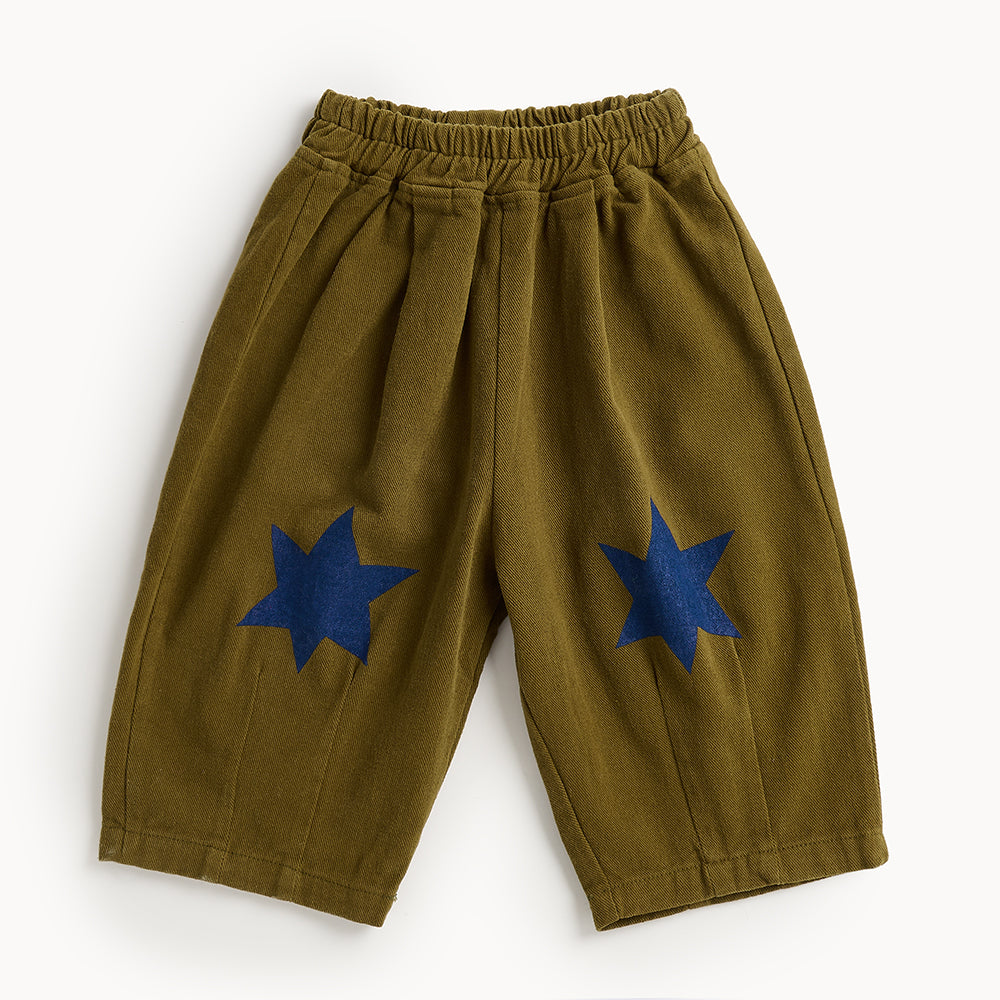 Ziggy Kids Barrel Leg Trouser Kids (Olive Star)