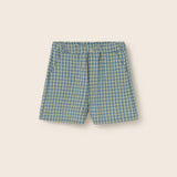 Gingham Cotton Bermuda Shorts (Blue)