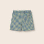Gingham Cotton Bermuda Shorts (Blue)