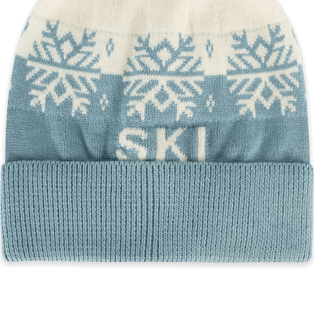 Ski Day Knit Beanie Hat (Mineral Blue)