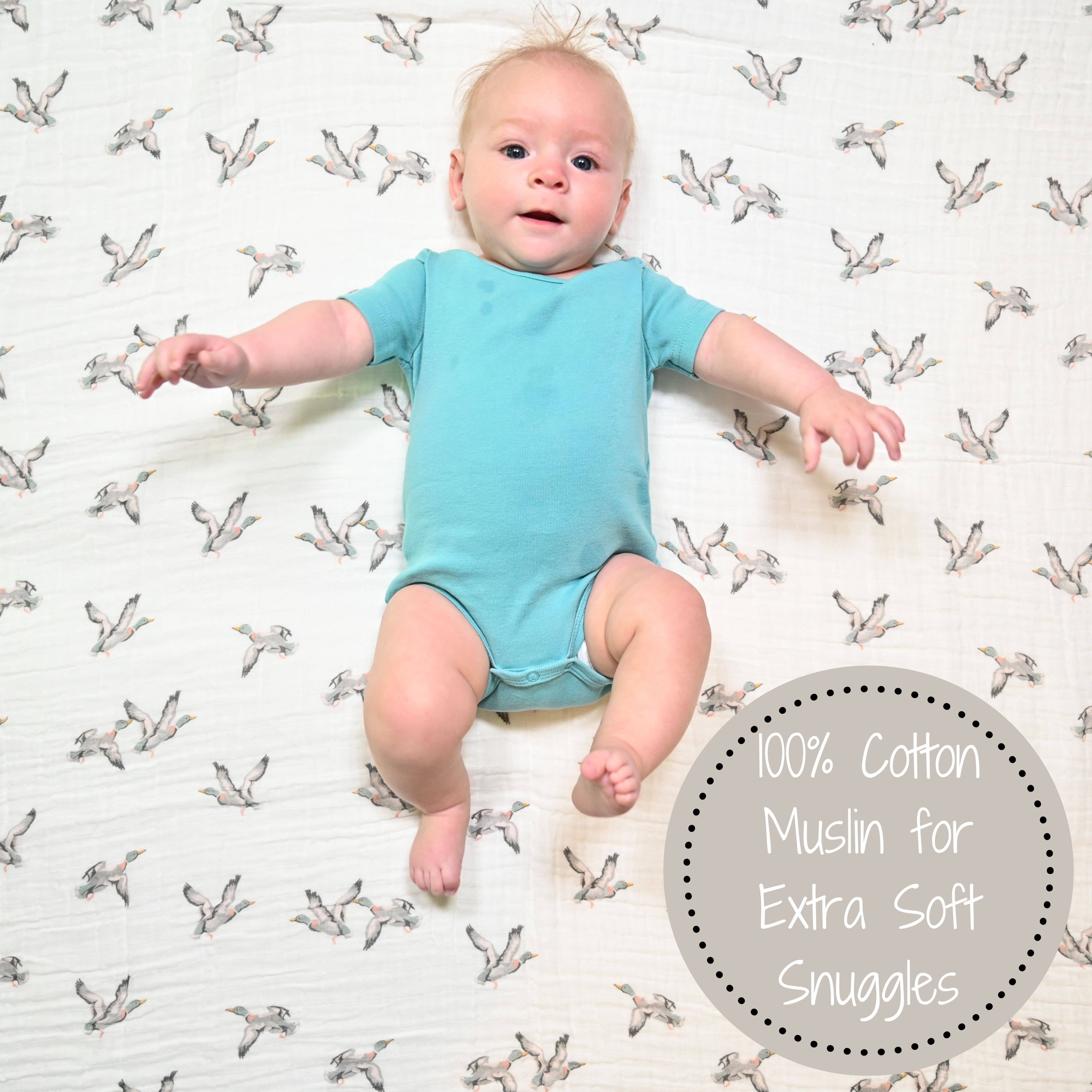 Muslin Swaddle Blanket (Quackin Up Mallard Duck)