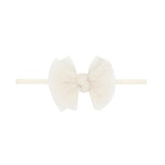 Tulle Bow Headband (Pleated Oatmeal)