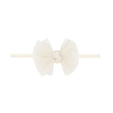 Tulle Bow Headband (Pleated Oatmeal)