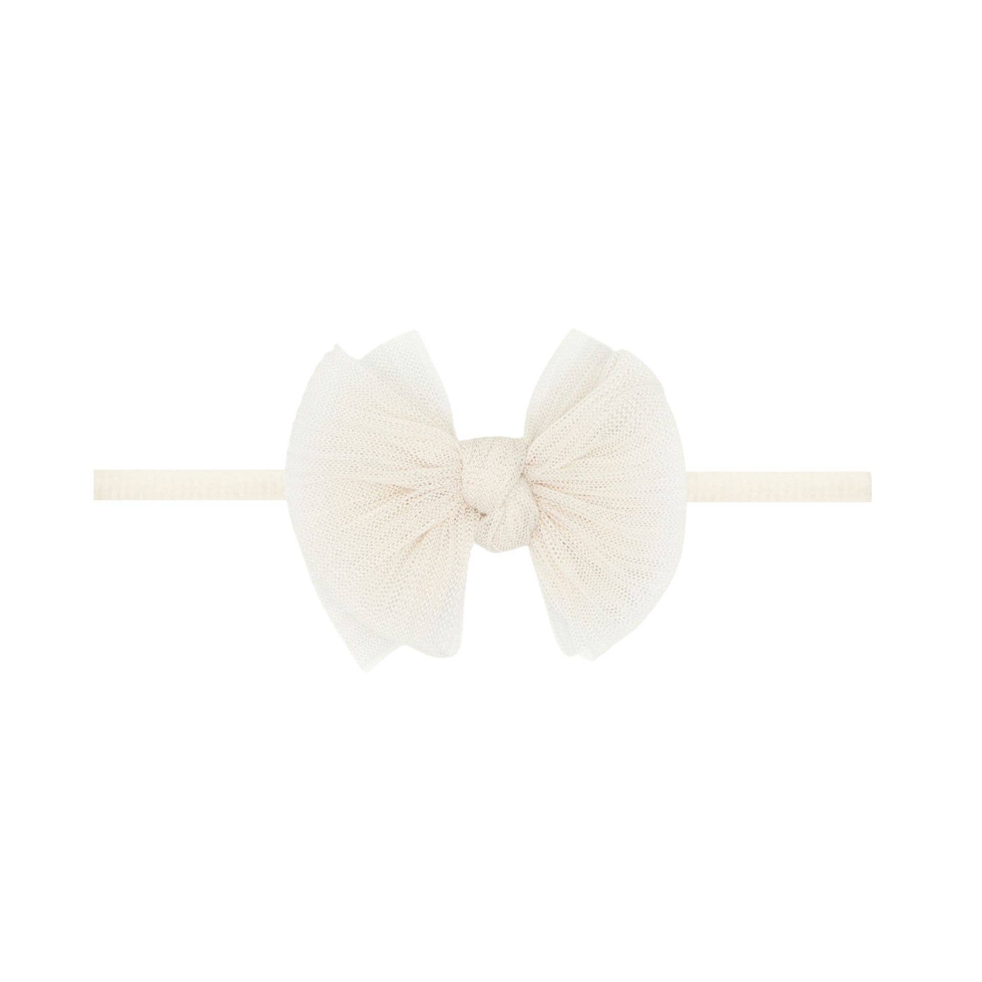Tulle Bow Headband (Pleated Oatmeal)