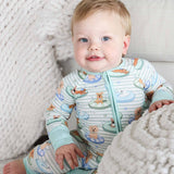 Convertible Zip Romper (Poolside Pups Blue)