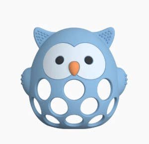 3D Owl Silicone Teether (Baby Blue)