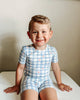 Short Sleeve Bamboo Pajamas (Stars Gingham)