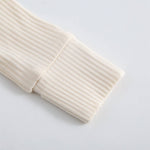 Ribbed Zippered Romper (Oatmeal)