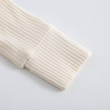 Ribbed Zippered Romper (Oatmeal)