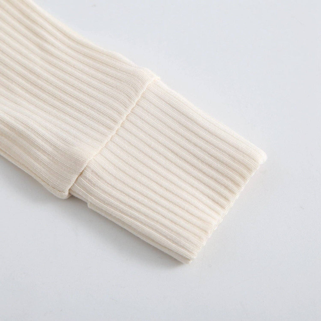 Ribbed Zippered Romper (Oatmeal)