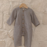 Pocketed Woven Jumpsuit (Midnight Gingham)