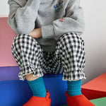 Gingham Ruffle Hem Pant (Black & White)